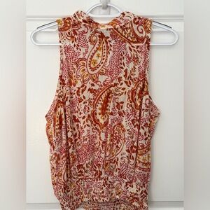 Cynthia Rowley Orange Brown Sleeveless Tank Top